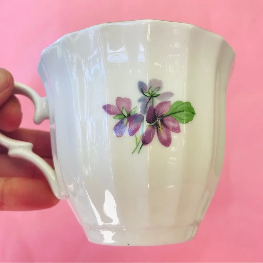 Antique bone china tea cup with saucer